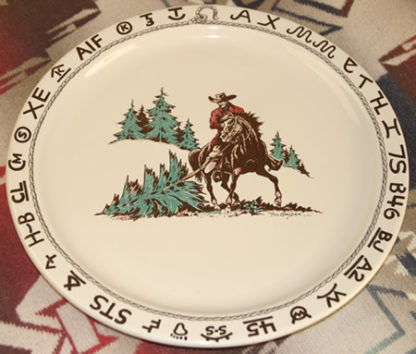 cowboy christmas round platter f