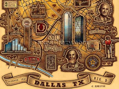Dallas Map Framed - Image 2