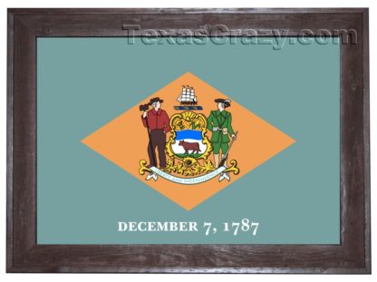 delaware flag framed dark f