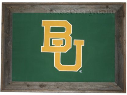 Baylor Flag Framed in Light Barnwood