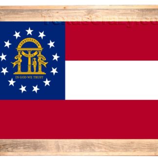 Georgia State Flag Framed in Light Barnwood