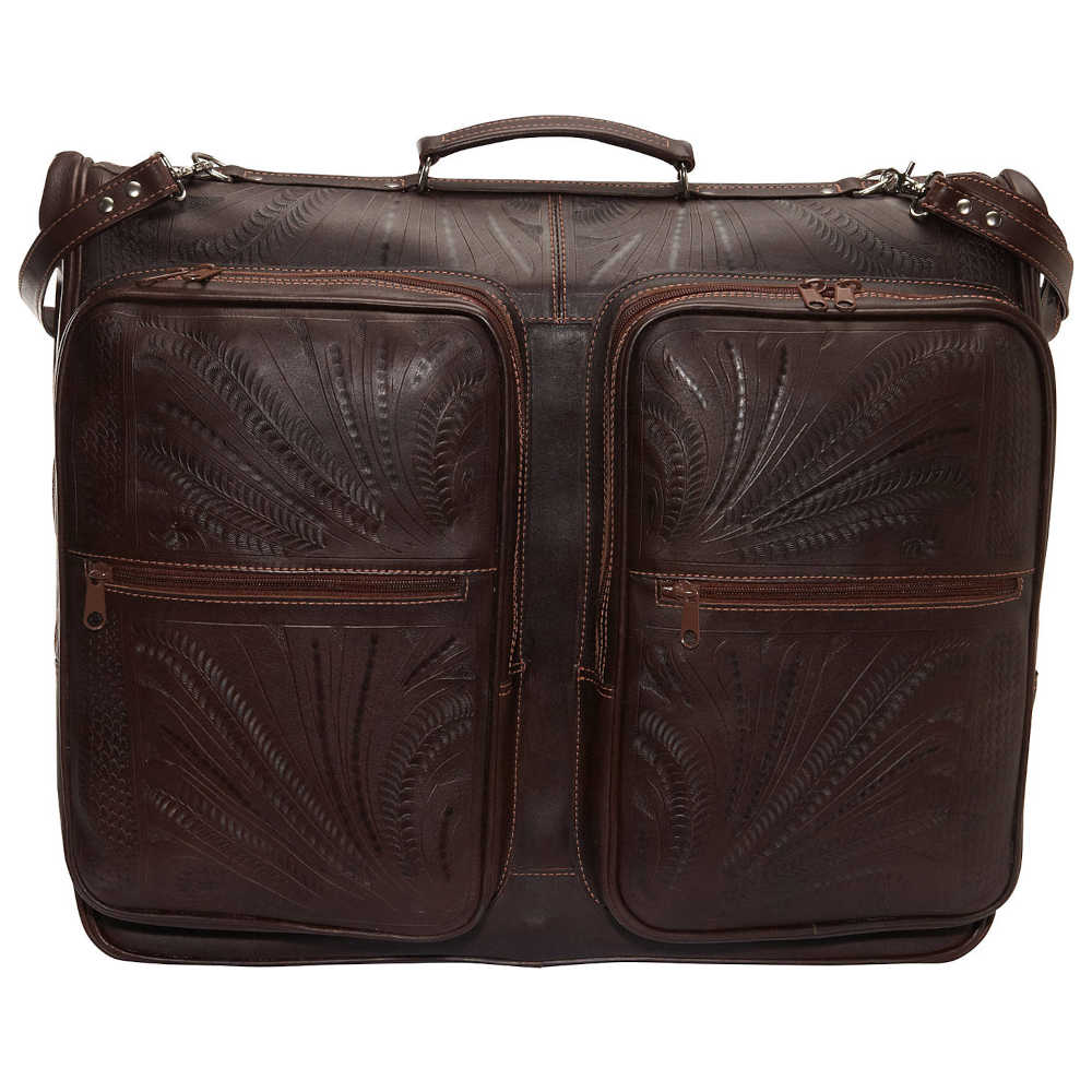 Buy Tooled Leather Garment Bag Texas Luggage 809