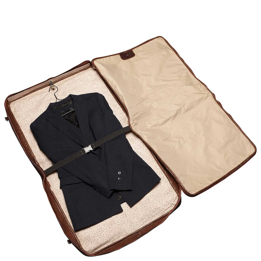 Garment Bag. Hand Tooled Leather, Multi-Pocket, and Cotton Lining | Ropin  West