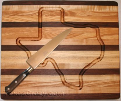 Texas Map Hardwood Cutting Board