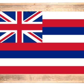 Hawaii State Flag Framed in Light Barnwood