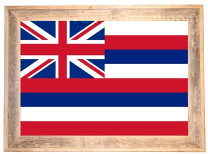 Hawaii State Flag Framed in Light Barnwood