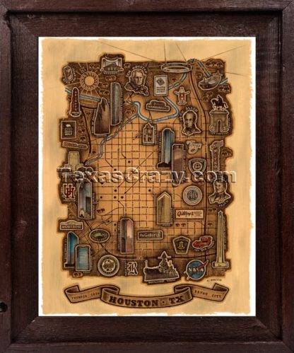 Houston Map Custom Framed - Image 3