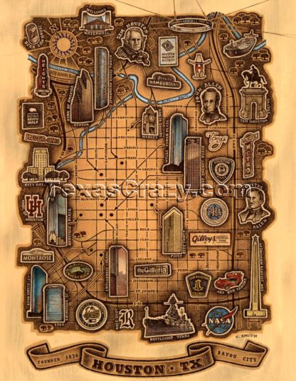 Houston Map Custom Framed - Image 4