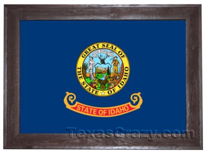 idaho flag framed dark f