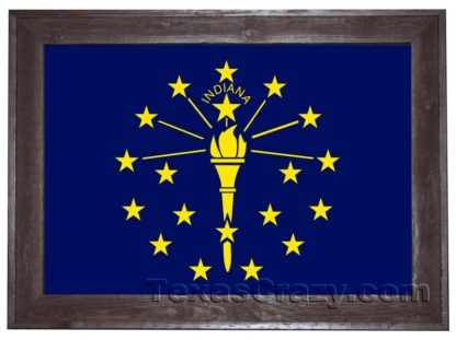 indiana flag framed dark f