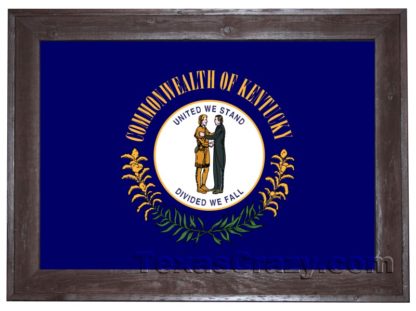 kentucky flag framed dark f