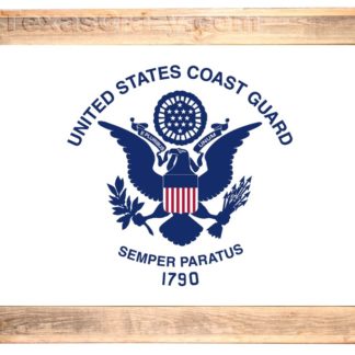 US Coast Guard Flag frmed in light barnwood