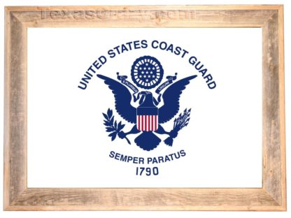 US Coast Guard Flag frmed in light barnwood
