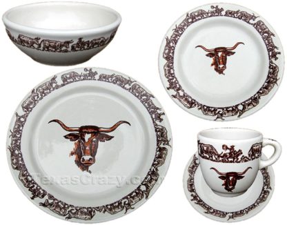 Longhorn china dinnerware place setting