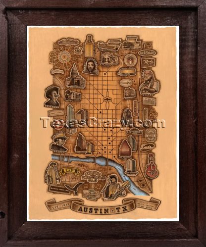 map austin framed dark barnwood f