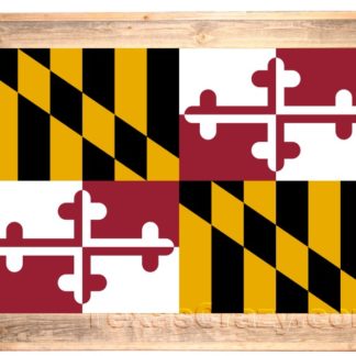 Maryland State Flag Framed in Light Barnwood