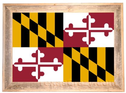 Maryland State Flag Framed in Light Barnwood