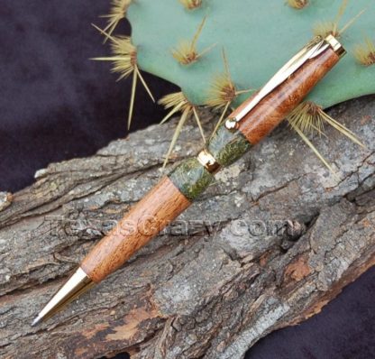 Custom Texas Cactus Mesquite Wood Gift Pens