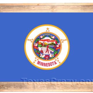 Minnesota State Flag Framed in Light Barnwood