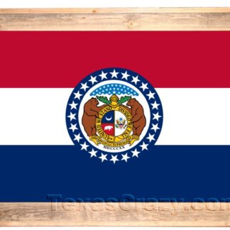Missouri State Flag Framed in Light Barnwood