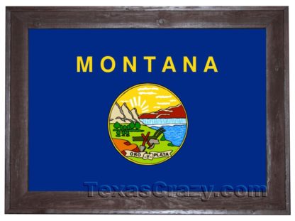 montana flag framed dark f