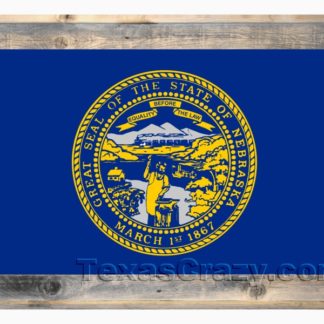 Nebraska State Flag Framed in Light Barnwood