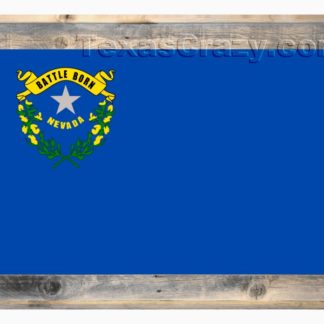 Nevada State Flag framed in light barnwood