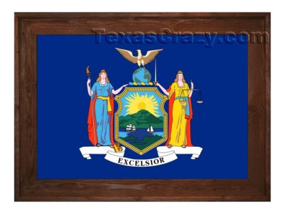 new york flag framed dark f