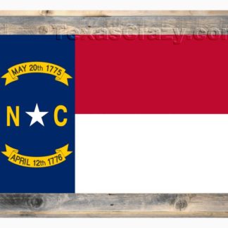 North Carolina State Flag Framed in Light Barnwood