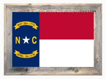 North Carolina State Flag Framed in Light Barnwood