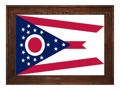 ohio flag framed dark f