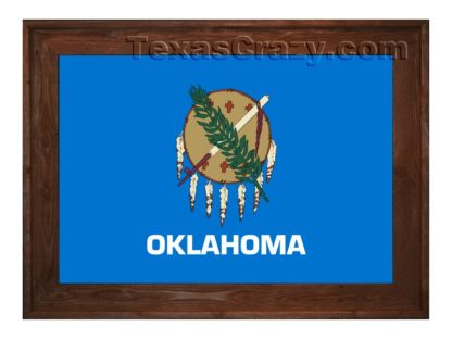 oklahoma flag framed dark f