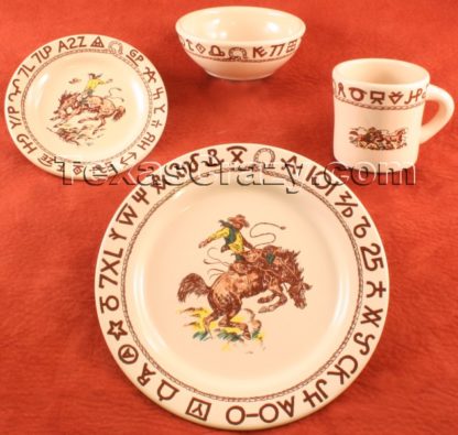 Westward Ho old west dinnerware set