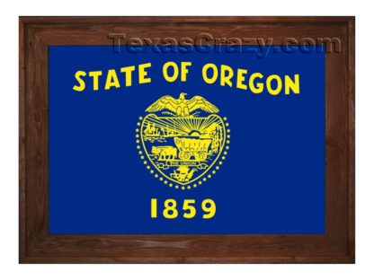 oregon flag framed dark f