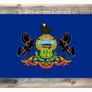 Pennsylvania State Flag framed in light barnwood