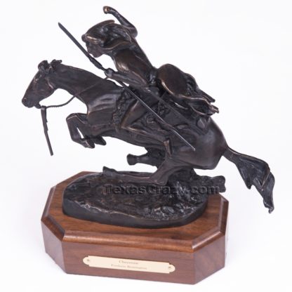 Remington Cheyenne Desktop Bronze Sculpture Left