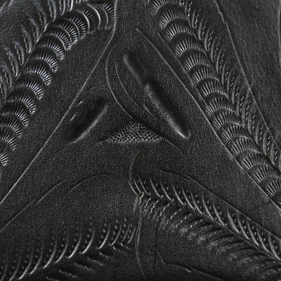 Black Tooled Leather