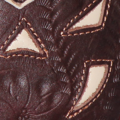brown pearl filigree tooled leather