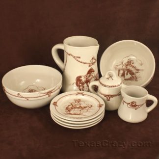 skyranch western serving set rust 9 pc