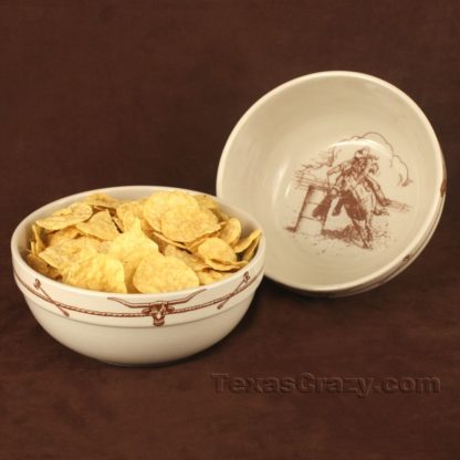 skyranch western serving bowl rust accents 9 inch