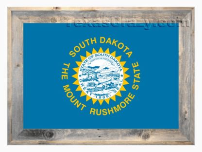 South Dakota State Flag Framed in Light Barnwood