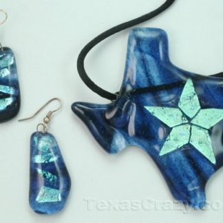 Texas art glass necklace set