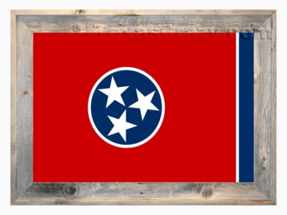 Tennessee State Flag Framed in Light Barnwood