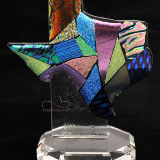 Texas Shape Art Glass Desk Sculpture Medium