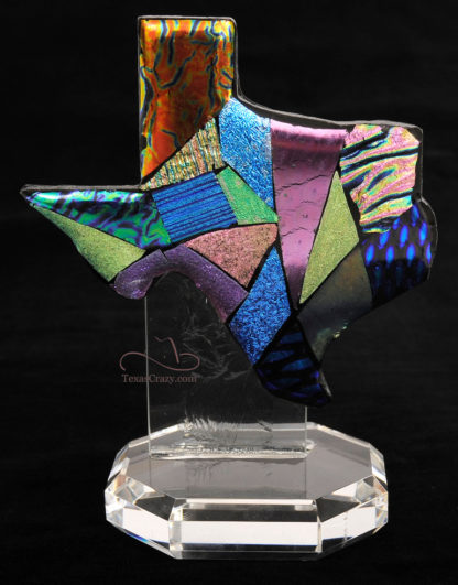 Texas Shape Art Glass Desk Sculpture Medium