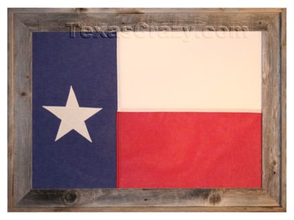 Large Texas Flag Framed in Light Barnwood