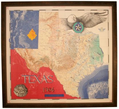 Framed Texas Physical Map