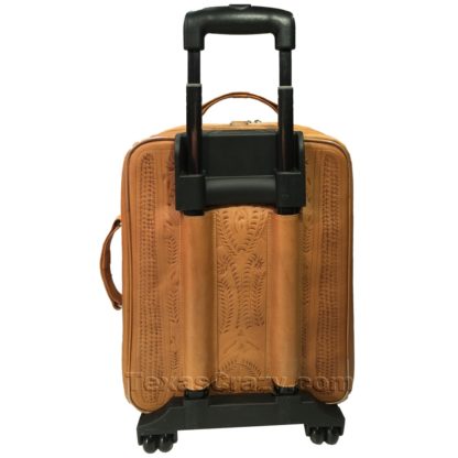 tooled leather carryon roller bag back 840-S