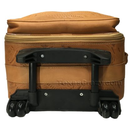 tooled leather carryon roller bag underside 840-S