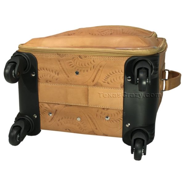 Tooled Leather Wheeled Suitcase 8440 Texas Western Luggage